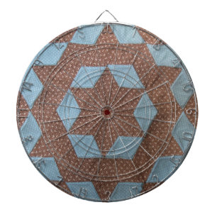 Quilt Pattern - Castle in Brown and Blue Dartbord