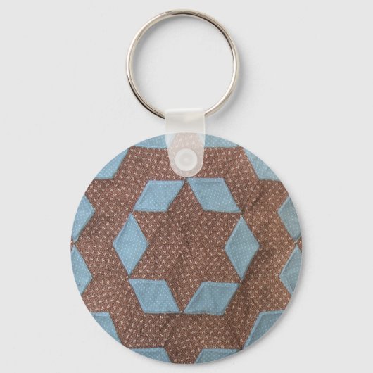 Quilt Pattern - Castle Quilt Block Sleutelhanger (Voorkant)