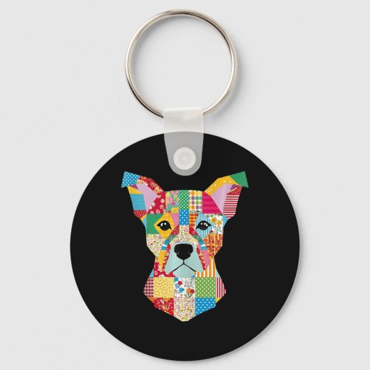 Quilt Pattern Dog voor Quilting Lover Quilter Sewi Sleutelhanger (Voorkant)