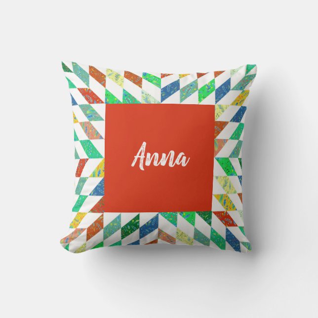 Quilt Pattern Personalized Sierkussen (Voorkant)