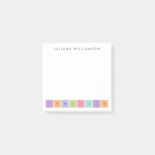 Quilt Pattern Polka Dot Fabric Post-it® Notes (Voorkant)