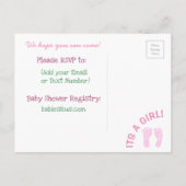  Quilt Roze Meisje Baby shower Uitnodiging (Achterkant)