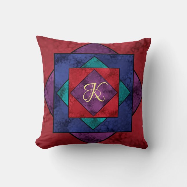 Quilt Square Monogram Kussen (Voorkant)