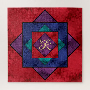 Quilt Square Monogram Legpuzzel