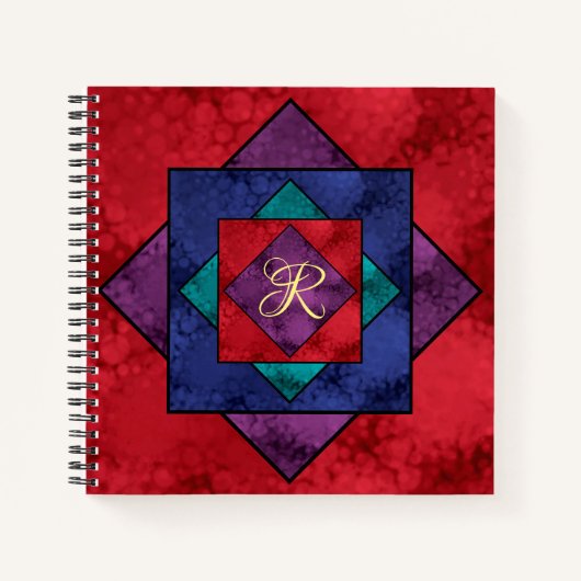 Quilt Square Monogram Notitieboek (Voorkant)