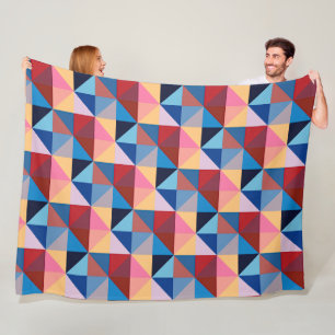 Quilt Square Pattern Fleece Deken