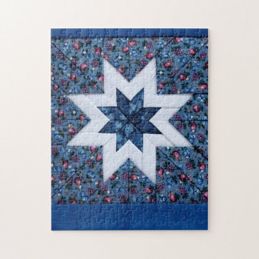 Quilt star blue legpuzzel (Verticaal)