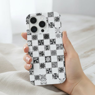 Quilt Star Hoesje Vintage Patchwork Geometrisch iPhone 15 Pro Hoesje