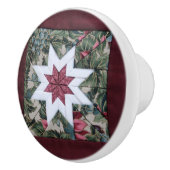 Quilt star maroon keramische knop (Rechts)