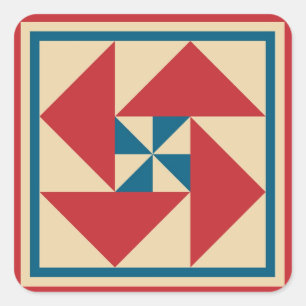 Quilt Stickers - Patriottische Spin (rood)