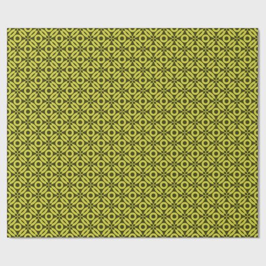 Quilt Style Pattern 02 - Banana on Deep Olive Cadeaupapier (Vlak)