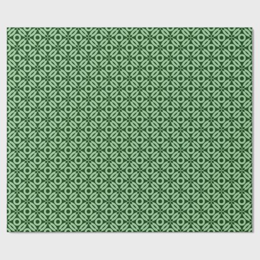 Quilt Style Pattern 02 - Faded Green op DK Green Cadeaupapier (Vlak)