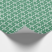 Quilt Style Pattern 02 - Forest Green on White Cadeaupapier (Hoek)