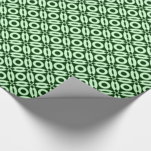 Quilt Style Pattern 02 - Ghost Green op DK Green Cadeaupapier (Hoek)