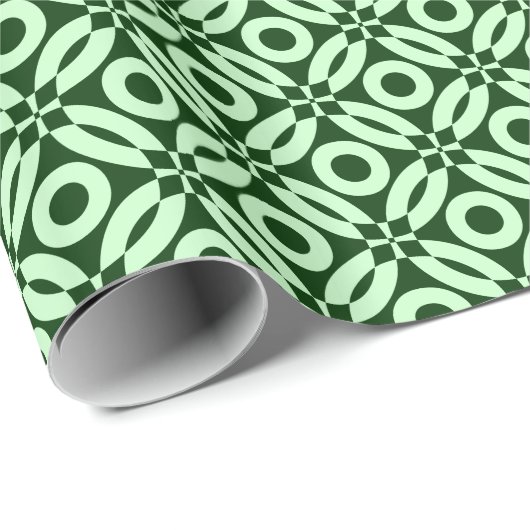 Quilt Style Pattern 02 - Ghost Green op DK Green Cadeaupapier (Rol Hoek)