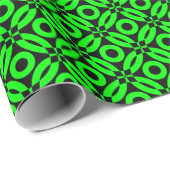 Quilt Style Pattern 02 - Groen op zwart Cadeaupapier (Rol Hoek)