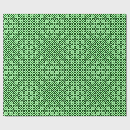 Quilt Style Pattern 02 - Mint Green op DK Green Cadeaupapier (Vlak)