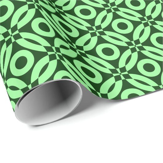 Quilt Style Pattern 02 - Mint Green op DK Green Cadeaupapier (Rol Hoek)