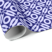 Quilt Style Pattern 02 - Powder Blue op Deep Navy Cadeaupapier (Rol Hoek)