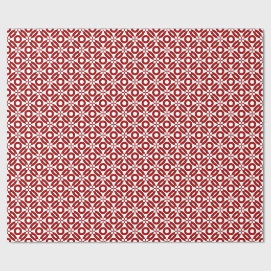 Quilt Style Pattern 02 - Ruby Red on White Cadeaupapier (Vlak)
