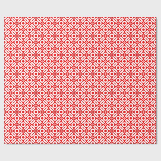 Quilt Style Pattern 02 - White on Red Cadeaupapier (Vlak)