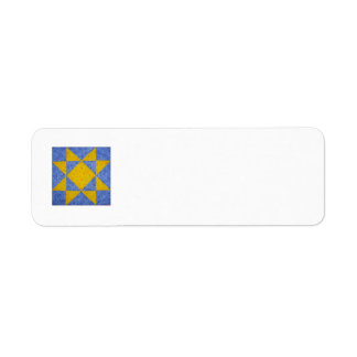 Quiltblok retouradres labels blauw