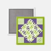 Quiltblokpatroon "Art Square" Magneet (Voorkant / Achterkant)