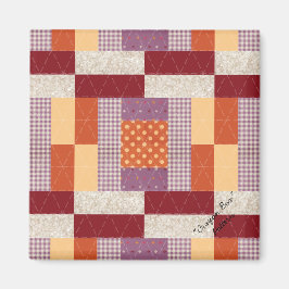 Quiltblokpatroon "Crayon Box" vierkante magneet
