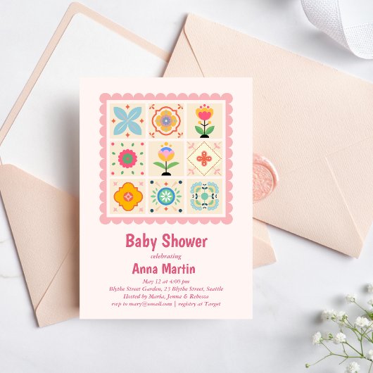 Quilted Baby Shower Invitation
