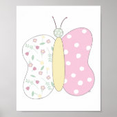 Quilted Butterfly Art Print on White Background (Voorkant)