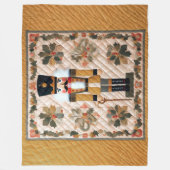 Quilted Christmas Notenkraker Fleece Deken Goud (Voorkant)