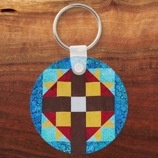 Quilted Cross-sleutelhanger Sleutelhanger (Voorkant)