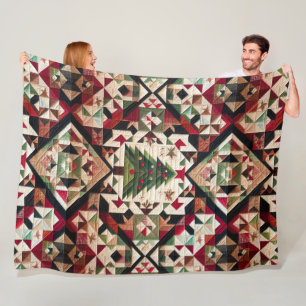 Quilted Kerstontwerp Fleece Deken