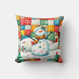 Quilted Look Frosty the Snowman beroemd gemaakt do Kussen