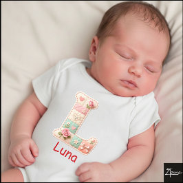 Quilted Patchwork Initiaal L Kinderkamer Romper