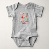 Quilted Patchwork Initiaal Letter H Babykamer Romper (Voorkant)