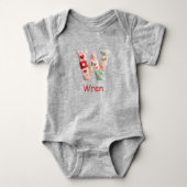 Quilted Patchwork Initiaal Letter W Babykamer Romper (Voorkant)