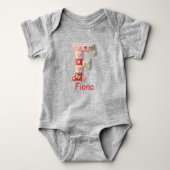 Quilted Patchwork Initial Letter F Nursery Romper (Voorkant)
