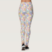 Quilted Patchwork Triangles Peach Lavender sage Leggings (Achterkant)