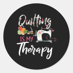 Quilten is mijn therapie naaien voor Quilter Ronde Sticker