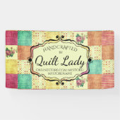 Quiltende quiltster grunge patchwork ambacht show spandoek (Horizontaal)