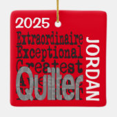 Quilter Extraordinaire CUSTOM Keramisch Ornament (Achterkant)