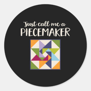 Quilter Fabric-vierkantsvierkantjes kantelen Ronde Sticker