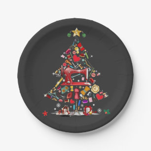 Quilter Kerstboom Quiltblok Quilten Papieren Bordje