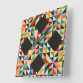 Quilter Pattern Americana Craft Lover Sewer Vierkante Klok (Hoek)