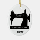 Quilter Sewing Room Sewing Machine Christmas Keramisch Ornament (Rechts)