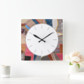 Quilter's Antiek Amerikaanse Quilt Pattern Vierkante Klok (Huis)