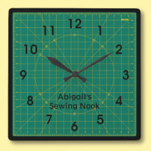 Quilter's Green Cutting Mat Clock