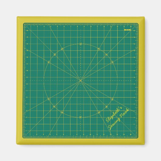 Quilter's Green Cutting Mat Personalized Magnet (Devant)