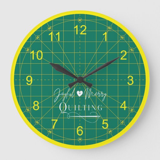 Quilter's Logo Groene Snijmat  Grote Klok (Voorkant)